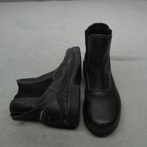 Ariat Women 7B Ankle Boots Brown Barn Yard Leather Slip On Waterproof Work Farm